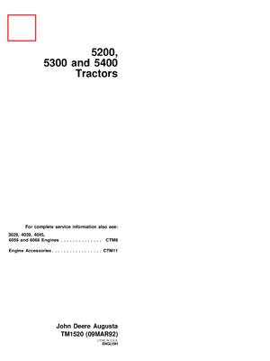 Preview of John Deere 5200 5300 5400 Tractor Service Repair Manual