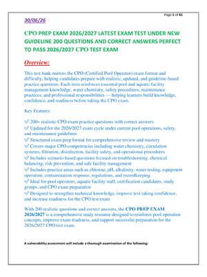 Preview of CPO PREP EXAM 2026/2027 LATEST EXAM TEST UNDER NEW  GUIDELINE 200 QUESTIONS AND CORRECT ANSWERS PERFECT  TO PASS 2026/2027 CPO TEST EXAM