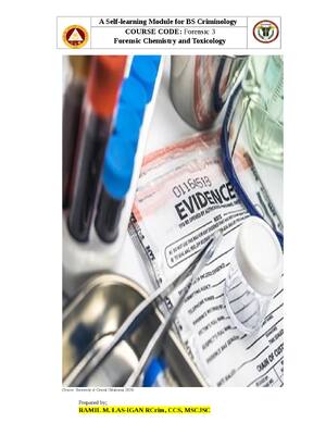 Preview image for CRIM 101 Forensic Chemistry and Toxicology A Self-learning Module for BS Criminology