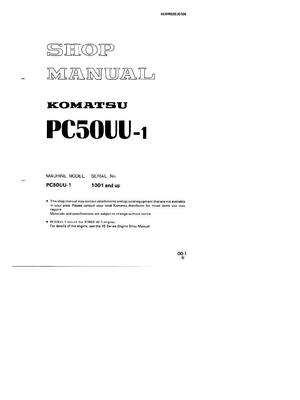 Preview of Komatsu Pc50UU-1 Excavator Workshop Repair Manual