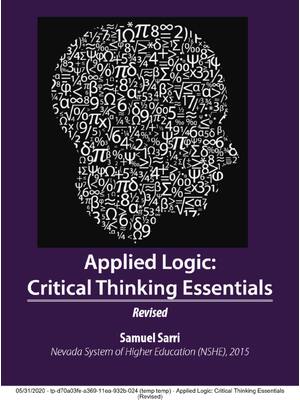 Preview of eBook PDF Applied Logic Critical Thinking Essentials (Revised) 1st Edition By Samuel Sarri
