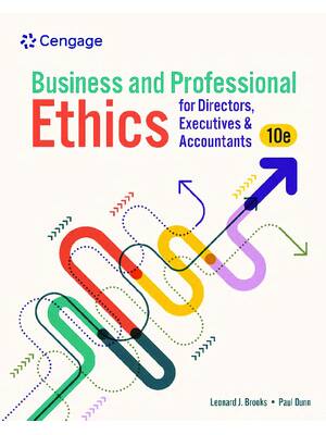 Preview of eBook Business and Professional Ethics for Directors Executives Accountants 10e Leonard Br