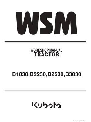 Preview of Kubota B1830, B2230, B2530, B3030 Workshop Service Manual