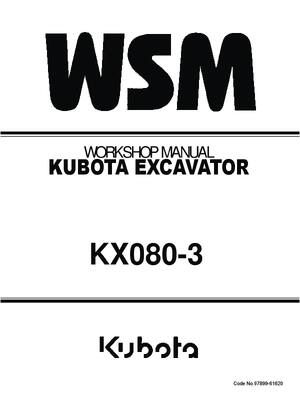 Preview of Kubota Excavator KX080-3 Service Manual WSM Repair Workshop