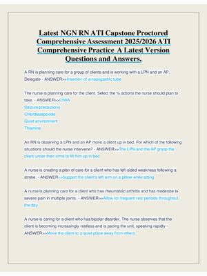 Preview image for Latest NGN RN ATI Capstone Proctored  Comprehensive Assessment 2025/2026 ATI  Comprehensive Practice  A Latest Version  Questions and Answers.