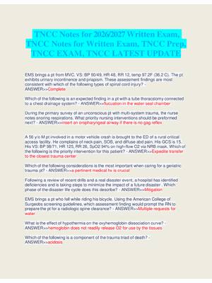 Preview of TNCC Notes for 2026/2027 Written Exam,  TNCC Notes for Written Exam, TNCC Prep,  TNCC EXAM