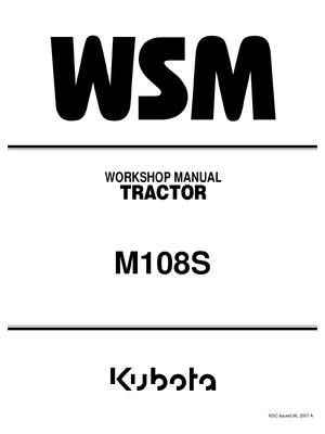 Preview of KUBOTA M108S M108 S TRACTOR SERVICE REPAIR WORKSHOP MANUAL