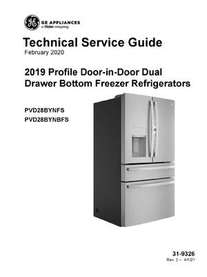 Preview of GE PVD28BYNFS PVD28BYNBFS SERVICE REPAIR MANUAL