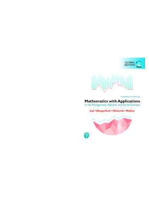 Preview of eBook PDF Mathematics with Applications in the Management Natural and Social Sciences 13th