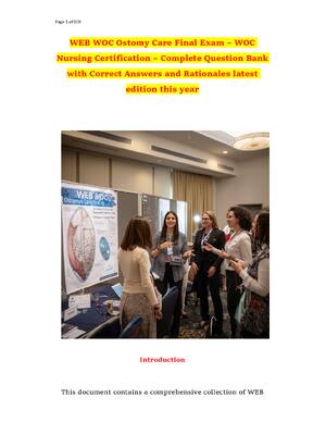 Preview of WEB WOC Ostomy Care Final Exam – WOC Nursing Certification – Complete Question Bank with C