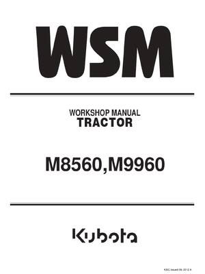 Preview of Kubota M8560 M9960 Tractor WSM Service Workshop Manual