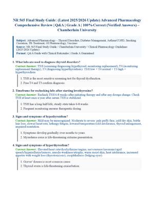 Preview of NR 565 Final Study Guide: (Latest 2025/2026 Update) Advanced Pharmacology Comprehensive Re