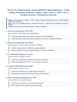 Preview of NR574/ NR 574 CEA Midterm Exam (Latest 2026/2027 Update) | Complete Exam Questions with Ve