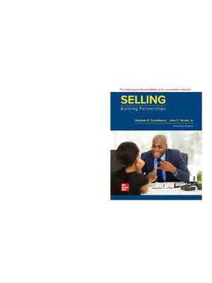 Preview of eBook (ISE) PDF Selling Building Partnerships 11th Edition By Stephen Castleberry, John Ta