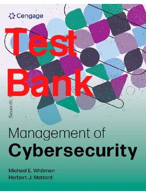 Preview image for Test Bank Management of Cybersecurity 7th Edition By Michael Whitman, Herbert Mattord