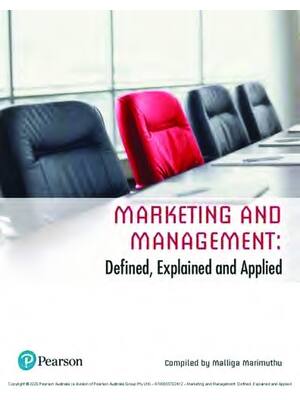 Preview of eBook PDF Marketing and Management Defined, Explained and Applied 1st Edition By Malliga M