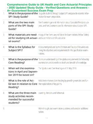Preview of Comprehensive Guide to UK Health and Care Actuarial Principles - 2026 Updated Study Guide