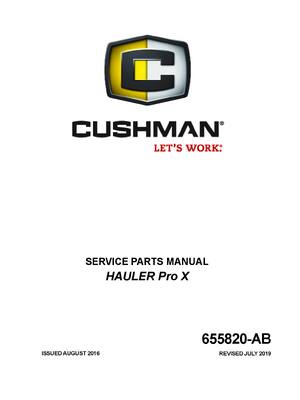 Preview of Cushman Hauler PRO X Service Manual 2014-2020