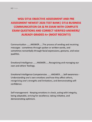 Preview of WGU D716 OBJECTIVE ASSESSMENT AND PRE  ASSESSMENT NEWEST 2026 TEST BANK| D716 BUSINESS  CO