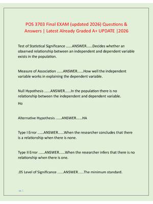 Preview image for POS 3703 Final EXAM (updated 2026) Questions &  Answers | Latest Already Graded A+ UPDATE |2026