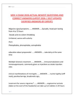 Preview image for MDC 4 EXAM 2026 ACTUAL NEWEST QUESTIONS AND  CORRECT ANSWERS (LATEST 2026 / 2027 UPDATE)  (VERIFIED ANSWERS BY EXPERT)