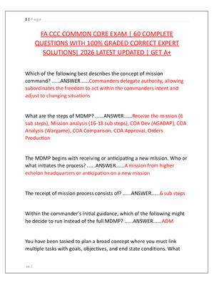 Preview image for FA CCC COMMON CORE EXAM | 60 COMPLETE  QUESTIONS WITH 100% GRADED CORRECT EXPERT  SOLUTIONS| 2026 LATEST UPDATED | GET A+