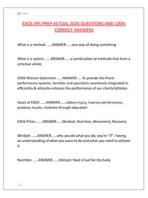 Preview image for EXOS XPS PREP ACTUAL 2026 QUESTIONS AND 100%  CORRECT ANSWERS