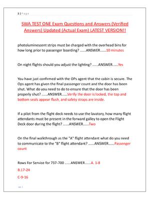 Preview image for SWA TEST ONE Exam Questions and Answers (Verified  Answers) Updated (Actual Exam) LATEST VERSION!!