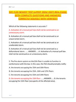 Preview of NYC FLSD NEWEST TEST (LATEST 2026/ 2027) REAL EXAM:  WITH COMPLETE QUESTIONS AND ANSWERS|