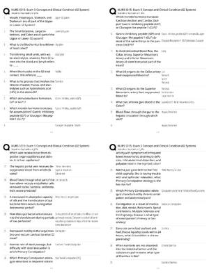 Preview of NURS 5315 Exam 5 Concept and Clinical Condition (GI System) Study Guide / Score 100% / New