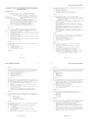 Preview of Ch08 Internal Control and CBIS Quiz Answers Study Guide / Score 100% / New Version / 2025