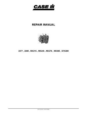 Preview of CASE IH 2377 2388 MX215 MX245 COMBINE SERVICE ENGINE REPAIR MANUAL