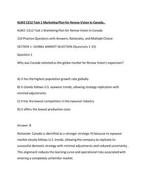 Preview image for KLM2 C212 Task 1 Marketing Plan for Renew Vision in Canada