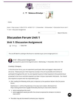 Preview of Why diversity in the classroom matters. | COMPILED DISCUSSION POSTS