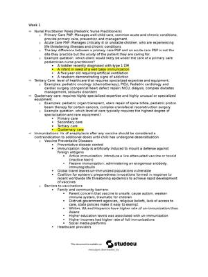 Preview of Pediatric Nurse Practitioner Concepts midterm Exam 602 Week 1 Notes 2026