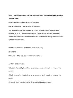 Preview of GFACT Certification Exam Practice Questions GIAC Foundational Cybersecurity Technologies
