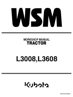 Preview of Kubota L3008 L3608 Tractor Workshop WSM Service Repair Shop Manual