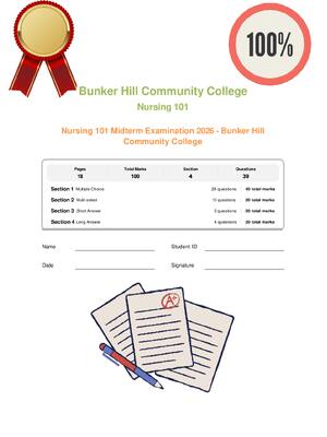 Preview image for Nursing 101 Midterm Examination 2026  Bunker Hill Community College