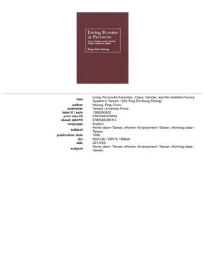 Preview of eBook EPUB PDF Living Rooms As Factories Class, Gender, and the Satellite Factory System i