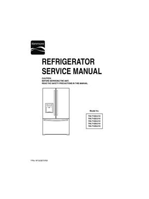 Preview of KENMORE 795.72595.710 79572595710 795.72595710 SERVICE REPAIR MANUAL