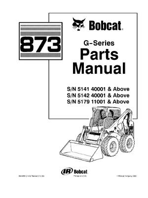 Preview of Bobcat 873 Skid Steer Loader Parts Manual Diagrams Catalog