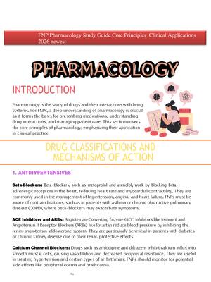 Preview of FNP Pharmacology Study Guide Core Principles  Clinical Applications 2026