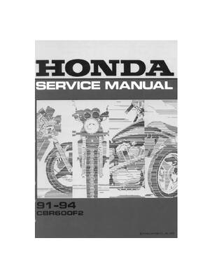 Preview of Honda CBR 600F2 Service Manual 1991-1994