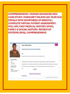 Preview image for Comprehensive I-Human Advanced DDX Case Study: Margaret Wilson – Progressive Dyspnea, Volume Overload, and Heart Failure with Reduced Ejection Fraction in a 60-Year-Old Female