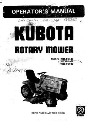 Preview of Kubota Rotary Mower RC40-G RC44-G RC48-G Operator manual