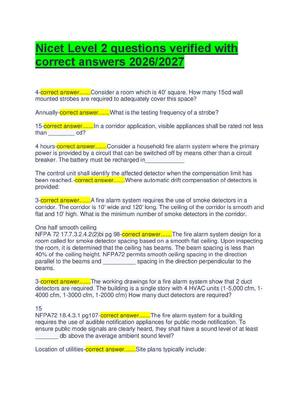 Preview of Nicet Level 2 questions verified with  correct answers 2026/2027