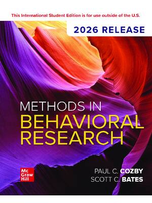 Preview of eBook ISE PDF Methods in Behavioral Research 2026 Release By Paul C. Cozby, Scott Bates