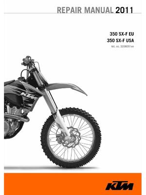 Preview of KTM SX-F 350 Service Manual SFX EU USA 2011