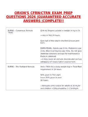 Preview of ORION'S CFRN/CTRN EXAM PREP QUESTIONS 2026 / GUARANTEED ACCURATE ANSWERS  / COMPLETE 2026