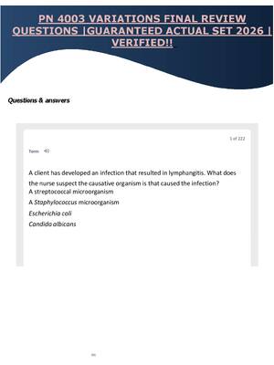 Preview of PN 4003 VARIATIONS FINAL REVIEW QUESTIONS |GUARANTEED ACTUAL SET 2026 | VERIFIED!!